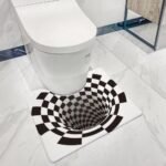 High quality toilet mat waterproof non-slip bathroom floor mat printable design mat1